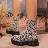 Trendy Leopard Print Ankle Boots | Women's Zip - Up Modern Boots | Animal Print Fashion
