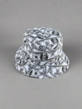 Unisex Money Bills Printed Foldable Panama Bucket Hat - In Control Clothing