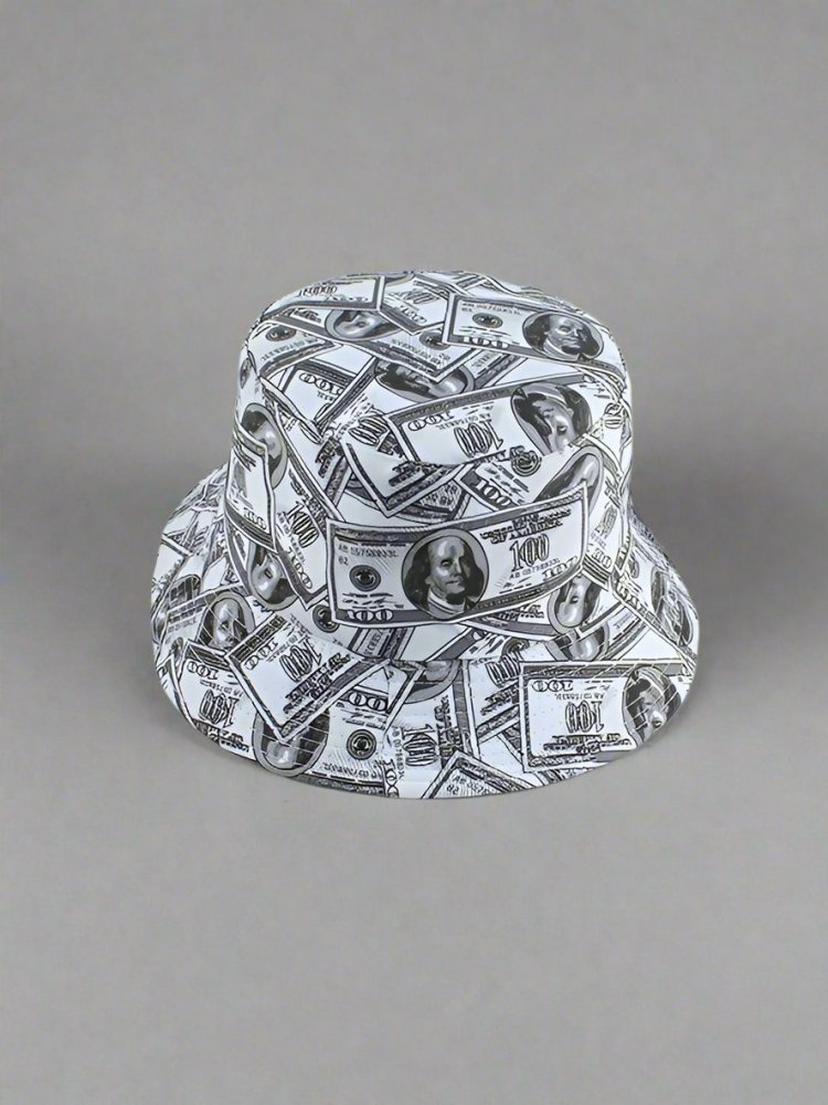 Unisex Money Bills Printed Foldable Panama Bucket Hat - In Control Clothing