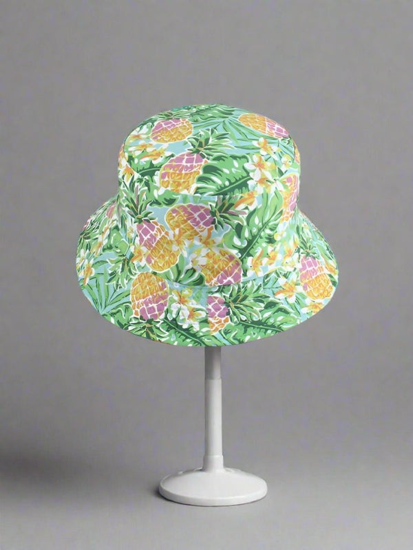 Unisex Tropical Fruit Printed Foldable Panama Bucket Hat