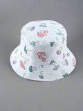 Unisex Whit Design Bucket Hat - Aesthetic Mushroom Pattern - In Control Clothing