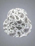 Unisex White Pattern Design Bucket Hat - In Control Clothing