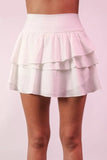 VERY J Riffled Tiered Layers Activewear Skirt with Shorts