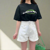 Vintage Double Button High Waisted Denim Shorts - In Control Clothing