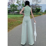 Vintage - Inspired Green Flare Jeans – High Waist Design - In Control Clothing