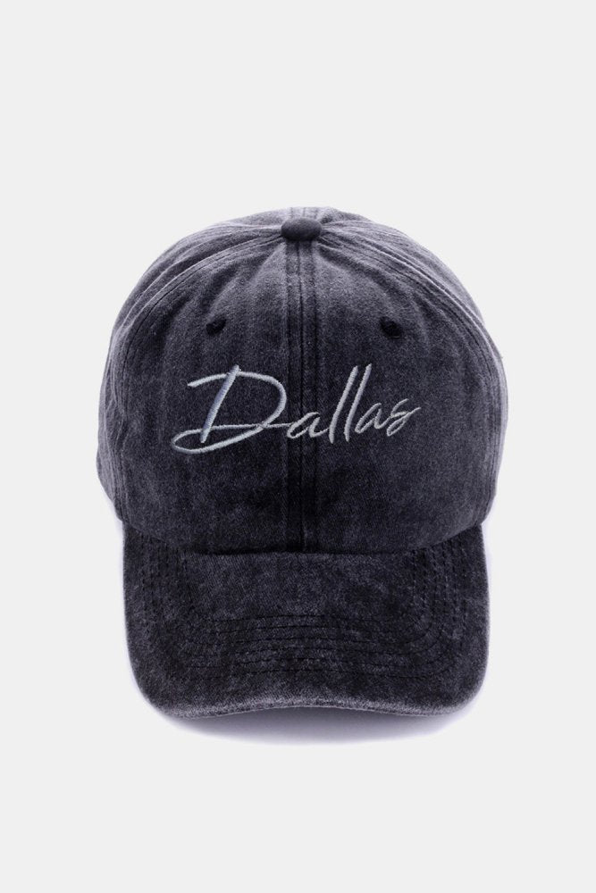 Washed DALLAS Embroidered Baseball Cap - In Control Clothing