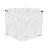 White Ribbed Crop Top with Unique Black Ties - In Control Clothing