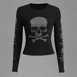 Women Punk Skull T - shirt - In Control Clothing