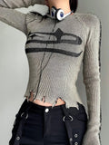 Womens Acubi Long Sleeve Ripped Vintage Sweater - In Control Clothing