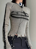Womens Acubi Long Sleeve Ripped Vintage Sweater - In Control Clothing