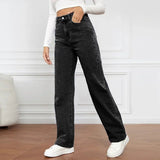 Women's Black Straight Jeans - In Control Clothing