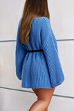 Women's Boat Neck Mini Sweater Dress with Dropped Shoulders - In Control Clothing