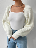 Womens Causal Open Front Long Sleeve Cropped Cardigan