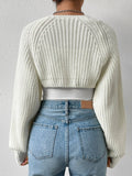 Womens Causal Open Front Long Sleeve Cropped Cardigan