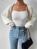 Womens Causal Open Front Long Sleeve Cropped Cardigan