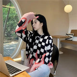 Womens Checkerboard Flame Sweater - In Control Clothing