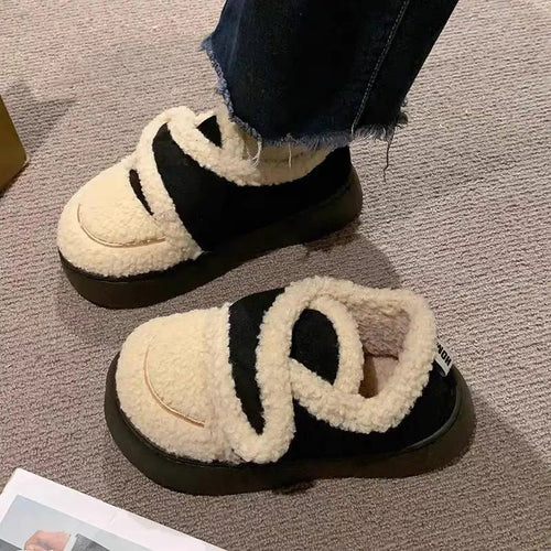 Womens Cozy Lamb Wool Ankle Boots with Plush Comfort