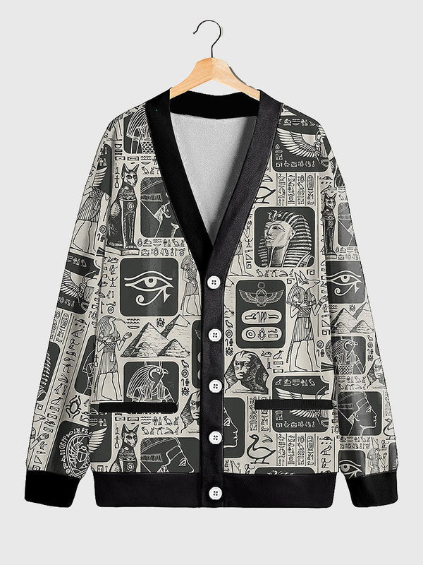 Womens Egyptian Hieroglyphics Cardigan