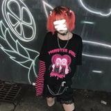 Womens Goth Punk Harajuku Weirdcore Tee - In Control Clothing