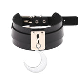 Women's Gothic Big Moon Choker - Black Crescent Collar Necklace - In Control Clothing