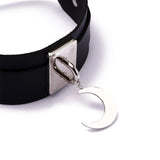 Women's Gothic Big Moon Choker - Black Crescent Collar Necklace - In Control Clothing