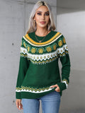Womens Knit Geometric Long Sleeve Fall Sweater - In Control Clothing