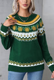 Womens Knit Geometric Long Sleeve Fall Sweater - In Control Clothing