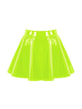 Womens Latex Rave Neon Mini Skirt - In Control Clothing