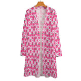Womens Mid - Length Pink Strawberry Cardigan - In Control Clothing