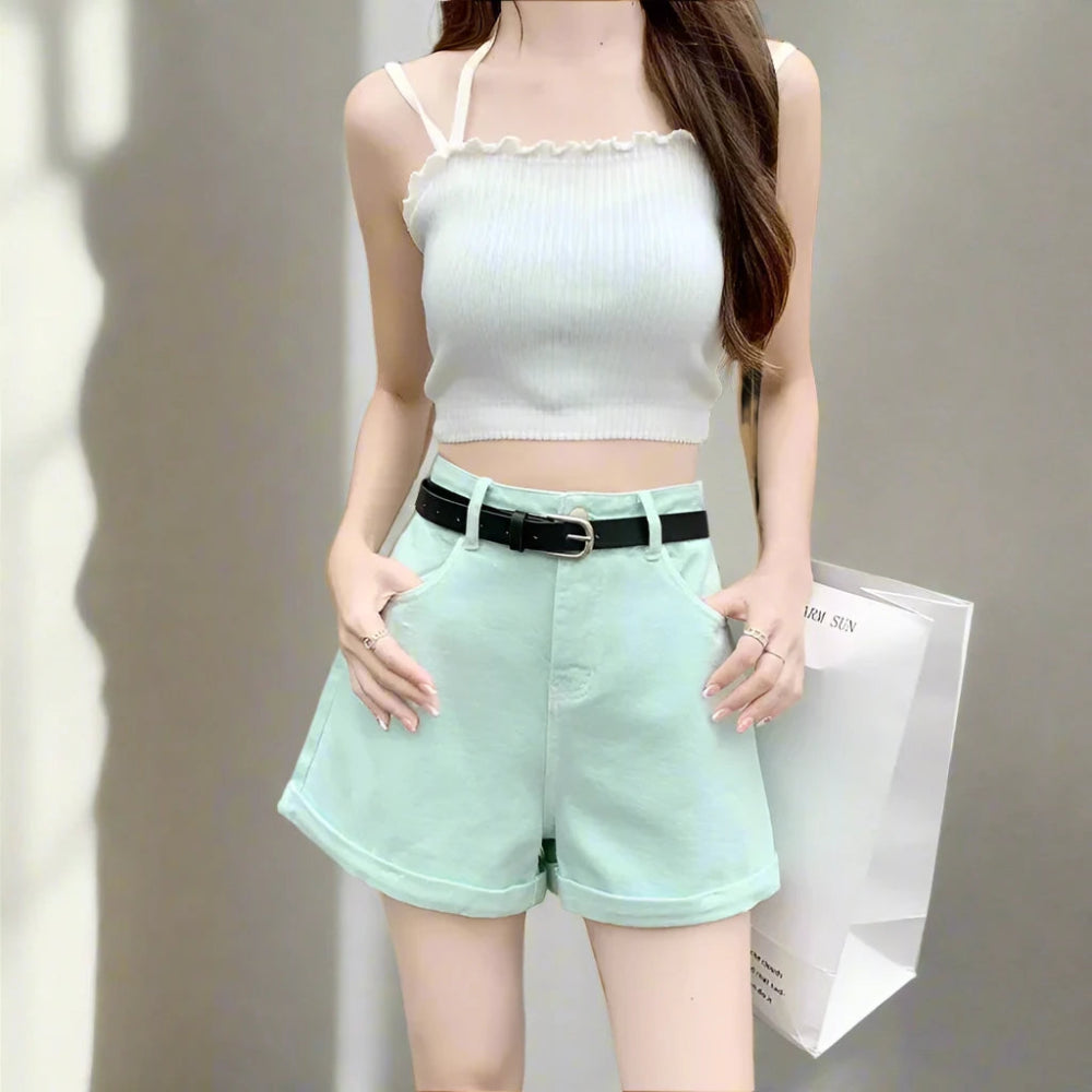 Womens Pastel Solid Shorts - In Control Clothing