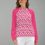 Womens Raglan Crewneck Strawberry Pink Sweatshirt - In Control Clothing