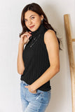 Womens Ribbed Turtleneck Tank