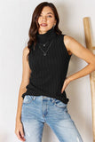 Womens Ribbed Turtleneck Tank
