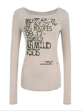 Women's Slim Fit Graphic Tee - Long Sleeve Y2K Goth Fashion - In Control Clothing