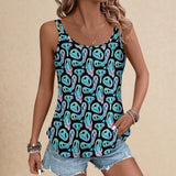 Womens Smiley Face Strap Tank Top - In Control Clothing