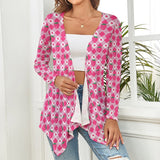 Womens Strawberry Pattern Knitted Cardigan - In Control Clothing