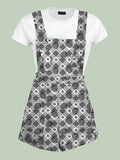 Womens Strawberry Plaid Shortalls - In Control Clothing