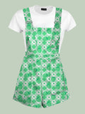 Womens Strawberry Plaid Shortalls - In Control Clothing