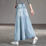 Women’s Vintage Culotte Jeans - Loose Fit Wide Leg Denim - In Control Clothing
