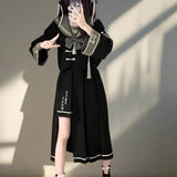 Y2K Gothic Uniform | Dark Academia Women's Pleated Skirt and Sailor Top - In Control Clothing
