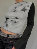 Y2K Star Graphic Print Vintage Crop Top - In Control Clothing