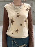 Y2K Star Graphic Print Vintage Crop Top - In Control Clothing