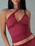 Y2K Trendy Lace Accented Black Camisole - In Control Clothing