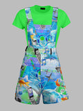 Plus Size Frutiger Aero Outfit Overall Shorts