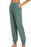 Zenana Cotton Slub Jogger Pants