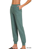 Zenana Cotton Slub Jogger Pants