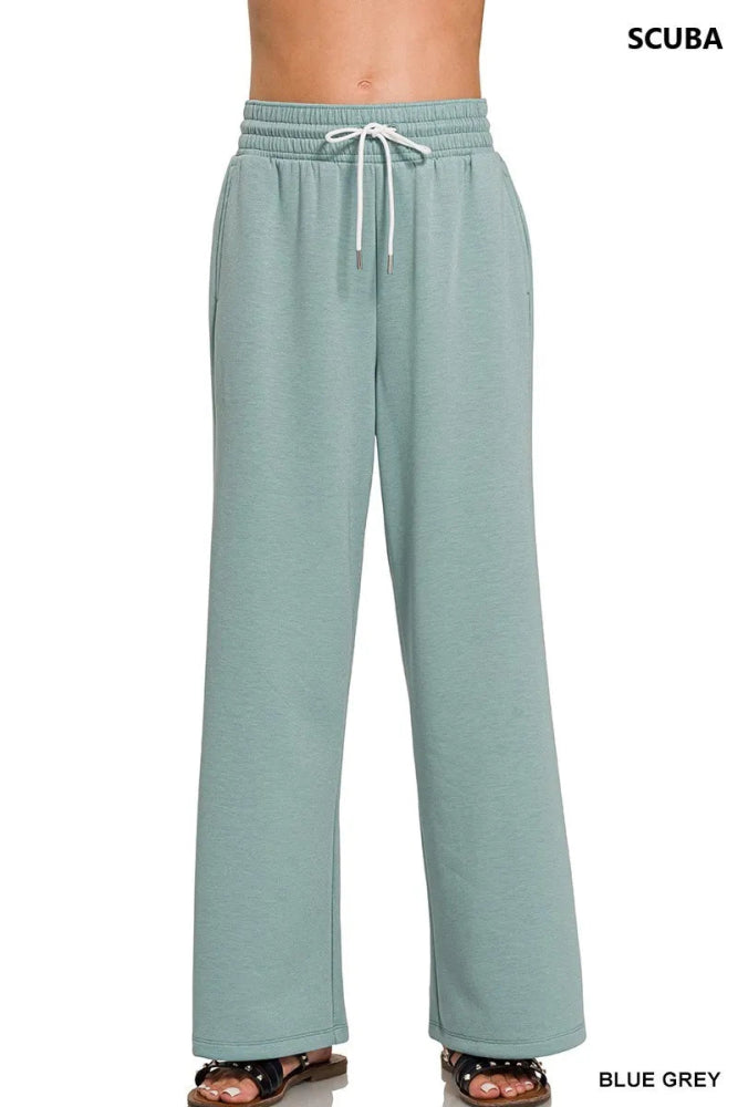 Zenana Scuba Drawstring Pants