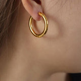 18K Gold-Plated Hoop Earrings - In Control Clothing