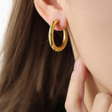18K Gold-Plated Hoop Earrings - In Control Clothing