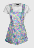 60s Pattern Mushroom Pastel Overalls - In Control Clothing